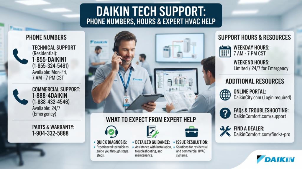 Daikin Tech Support: Phone Numbers, Hours & Expert HVAC Help